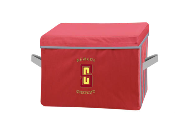 Red Container with Gray Trim