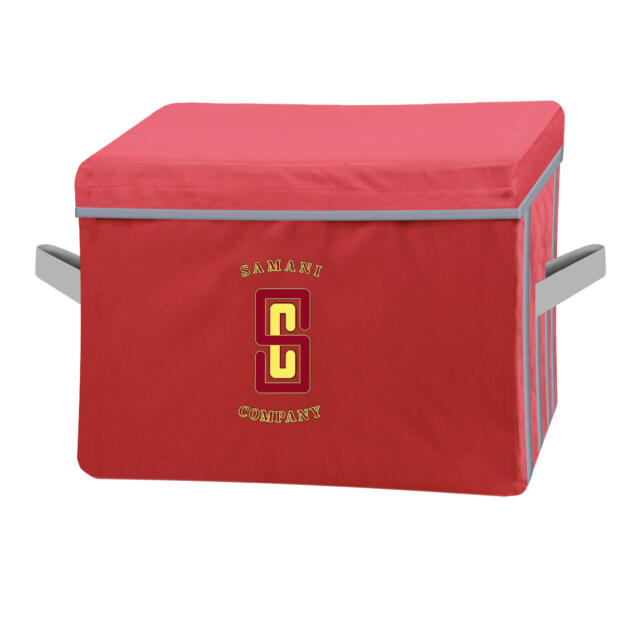 Red Container with Gray Trim