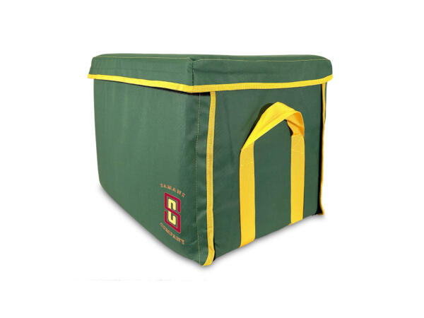 Green Container with Yellow Trim