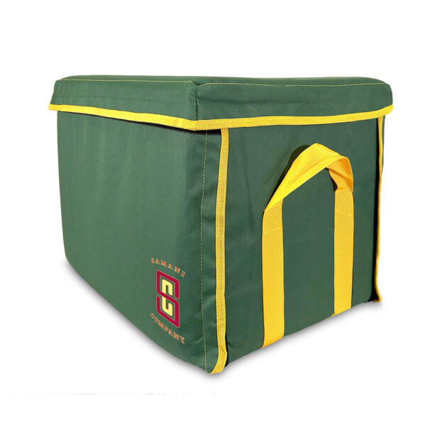 Green Container with Yellow Trim