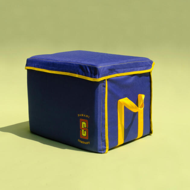Blue Bag with Yellow Trim