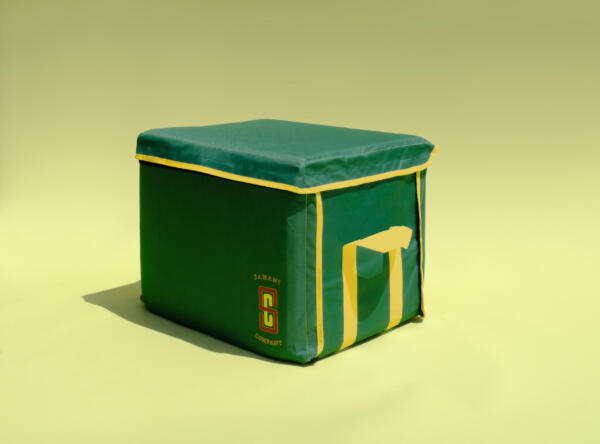 Green Bag with Yellow Trim