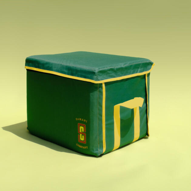 Green Bag with Yellow Trim