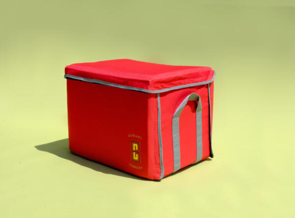 Red Bag with Gray Trim