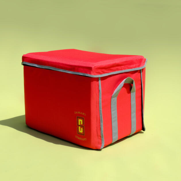 Red Bag with Gray Trim
